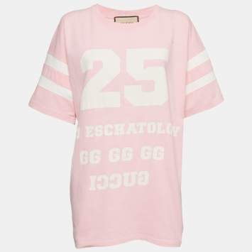 Pre Owned Gucci Pink 25 Eschatology Print Cotton Short Sleeve T-Shirt XS