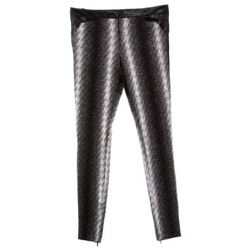 Pre Owned Gucci Metallic Argyle Patterned Lurex Knit Skinny Pants S
