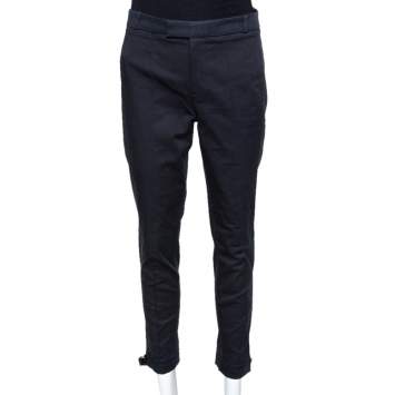 Pre Owned Gucci Black Cotton Tailored Trousers S