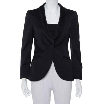 Pre Owned Gucci Midnight Blue Wool Button Front Blazer M