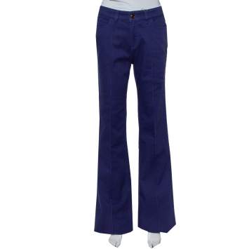 Gucci Navy Blue Denim Paneled Flared Leg Jeans M