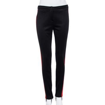 Pre Owned Gucci Black Jersey Logo Band Detail Technical Leggings M