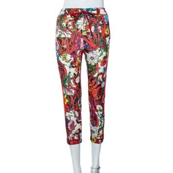 Pre Owned Gucci Multicolor Flora Printed Knit Joggers S