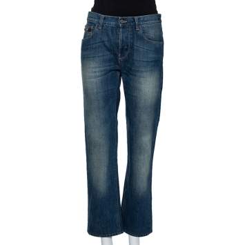 Pre Owned Gucci Blue Denim Faded Effect Regular Fit Jeans M