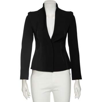 Pre Owned Gucci Black Wool Outline Stitch Detailed Blazer XS