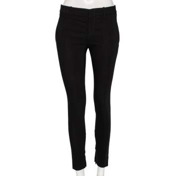Pre Owned Gucci Black Crepe Zipped Hem Detailed Pants S