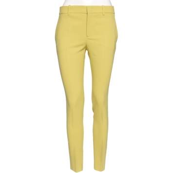 Pre Owned Gucci Yellow Crepe Tailored Pants S 