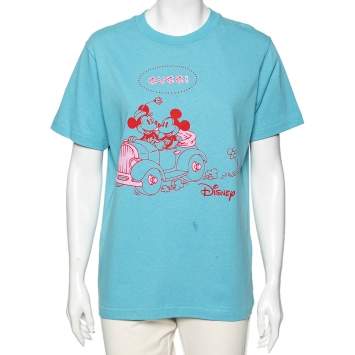 Pre Owned Gucci x Disney Blue Cotton printed Short Sleeve T-Shirt M