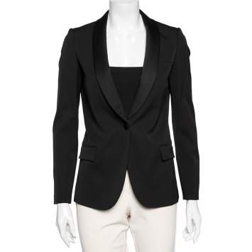 Pre Owned Gucci Black Wool Single Breasted Blazer S