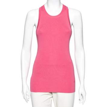 Pre Owned Gucci Pink Silk Crew Neck Sleeveless Top M