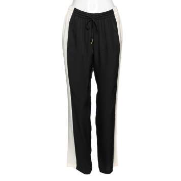 Pre Owned Gucci Monochrome Silk Elasticized Waist Pants M