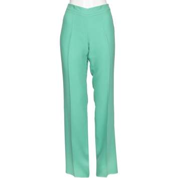 Pre Owned Gucci Mint Green Silk Crepe Straight Pants M 