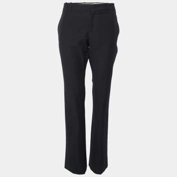 Pre Owned Gucci Black Cotton Straight Fit Trousers L