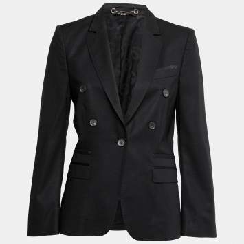 Pre Owned Gucci Black Wool Double Breasted Blazer S