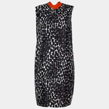 Pre Owned Gucci Black/White Polka Dot Print Dress M
