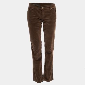 Pre Owned Gucci Brown Corduroy Straight-Leg Jeans M Waist 32"