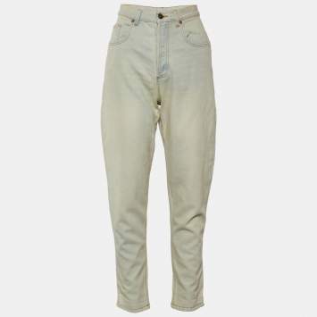Pre Owned Gucci Dusky Blue Denim Distressed Jeans M