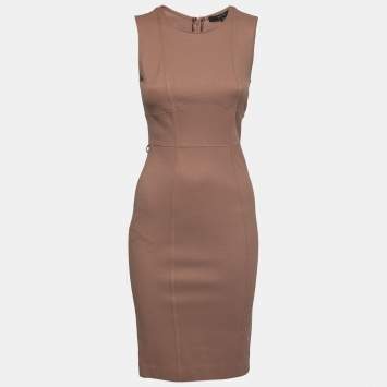 Pre Owned Gucci Pink Blush Stretch Knit Bodycon Midi Dress S
