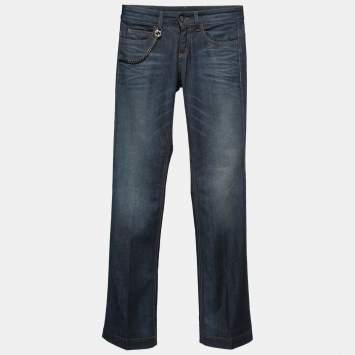Pre Owned Gucci Dark Blue Denim 70s Jeans S Waist 28"