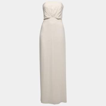 مملوكة مسبقًا Gucci Off White Silk Strapless Gown s
