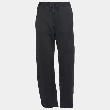 Pre Owned Gucci Black Knit Side Paneled Straight Fit Pants M