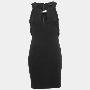 Pre Owned Gucci Black Silk Sleeveless Short Dress S