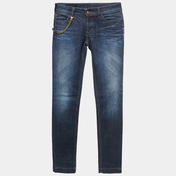 Pre Owned Gucci Dark Blue Washed Denim Jeans S Waist 27"