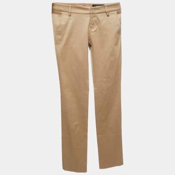 Pre Owned Gucci Beige Cotton Trousers S