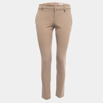 Pre Owned Gucci Beige Cotton Blend Trousers S