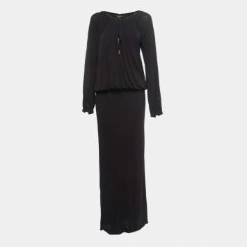 Pre Owned Gucci Black jersey Knit Maxi Dress M