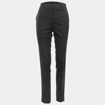 Pre Owned Gucci Black Wool Side Stripe Detail Tapered Trousers M
