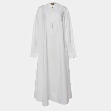 مملوكة مسبقًا Gucci White Cotton Maxi Dress M