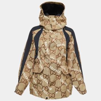Pre Owned Gucci x Balenciaga Beige The Hacker Project Jumbo GG Canvas Jacket S