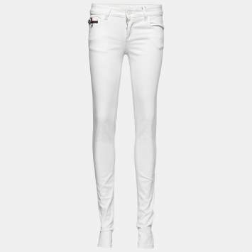 Pre Owned Gucci White Denim Slim Fit Legging Jeans S/Waist 30"