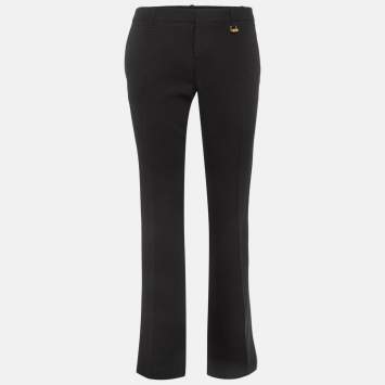 Pre Owned Gucci Black Crepe Flared Trousers S