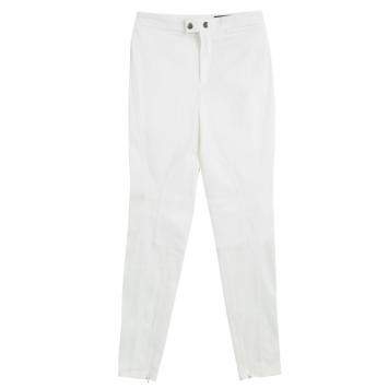 Pre Owned Gucci Cream High Waist Slim Fit Pants S