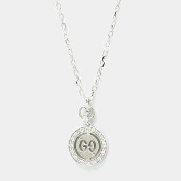 Gucci Icon 18K White Gold and Diamond Pendant Necklace