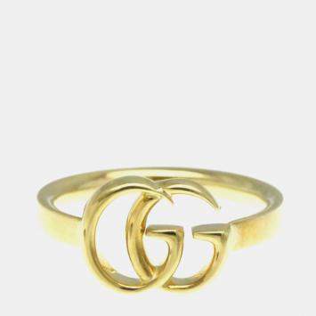 Gucci Double G Ring Yellow Gold 18K Fashion No Stone Band Ring Gold