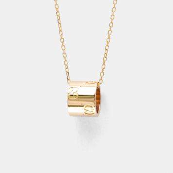 Pre Owned Gucci Icon No Stone 18K  Pink Gold  Fashion Pendant Necklace 