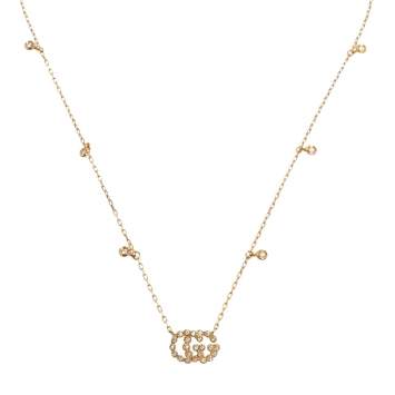 Pre Owned Gucci GG Running Diamond 18k Yellow Gold Station Necklace