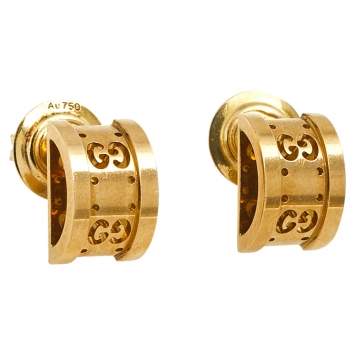 Pre Owned Gucci Icon 18K Yellow Gold Earrings