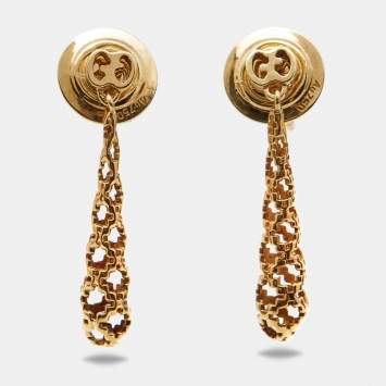 Pre Owned Gucci Diamantissima 18K Rose Gold Drop Earrings