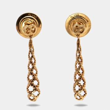 Pre Owned Gucci Diamantissima 18K Rose Gold Drop Earrings