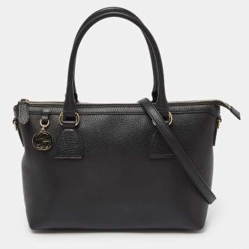 مملوكة مسبقًا Gucci Black Leather GG Charm Tote