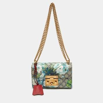 Pre Owned Gucci Multicolor Tian GG Supreme Canvas Small Padlock Shoulder Bag