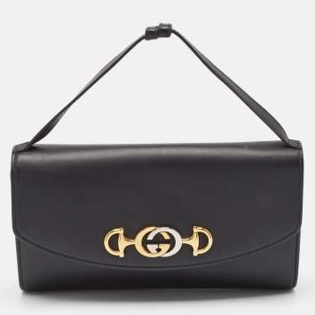 مملوكة مسبقًا Gucci Black Leather Zumi Clutch Bag