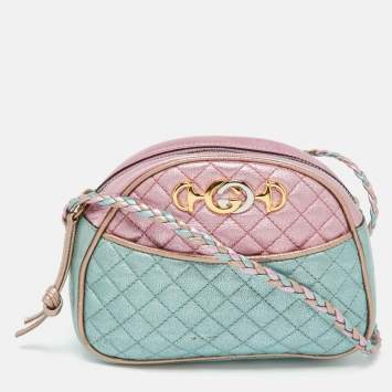 Pre Owned Gucci Tri Color Quilted Leather Mini Trapuntata Crossbody Bag