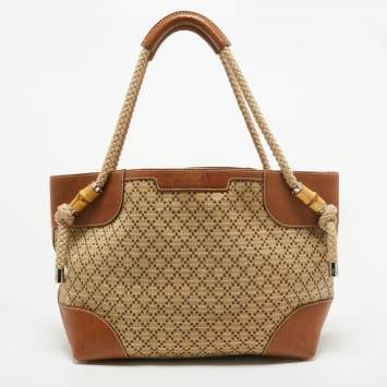 مملوكة مسب�قًا Gucci Brown/Beige Diamante Canvas Maui Tote