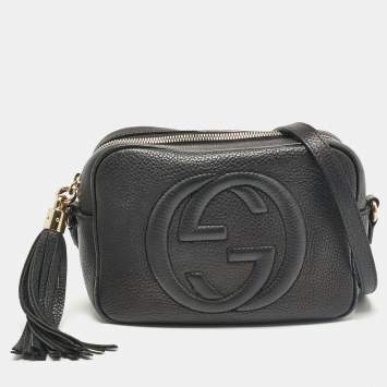 Pre Owned Gucci Black Leather Small Soho Disco Crossbody Bag