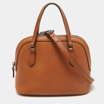 Pre Owned Gucci Brown Leather Mini Dome Satchel